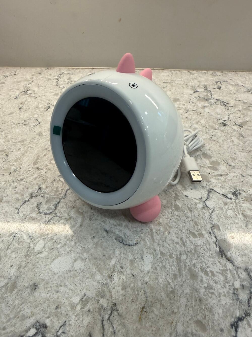 New White and Pink Unicorn-shaped Children's Alarm Clock